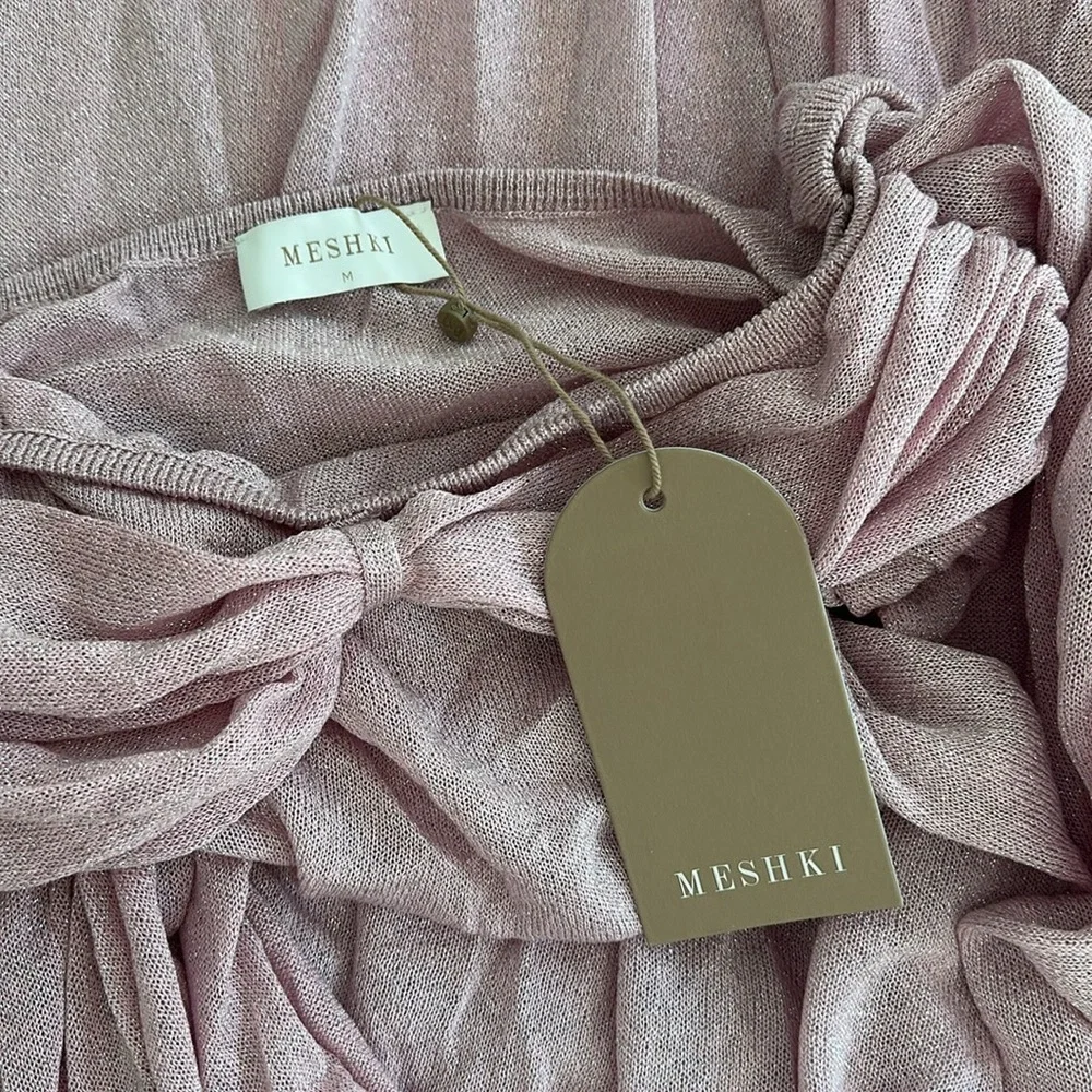 Meshki Pink Asymmetrical Ruched Bodycon Dress - Picture 6 of 6